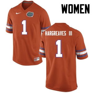 Women's Florida Gators #1 Vernon Hargreaves III NCAA Nike Orange Authentic Stitched College Football Jersey MUS1162KQ